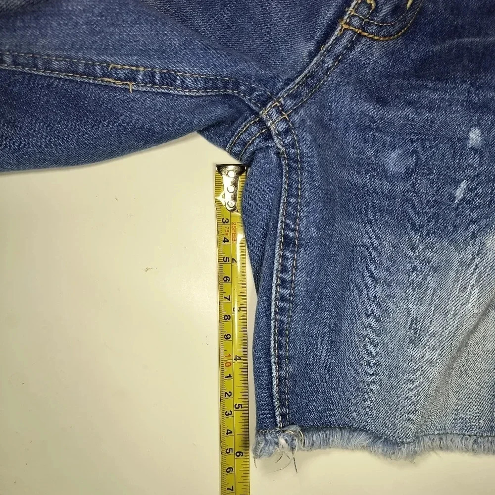 American Eagle Women's Distressed Blue Denim Jean Shorts, 2 - Picture 5 of 9